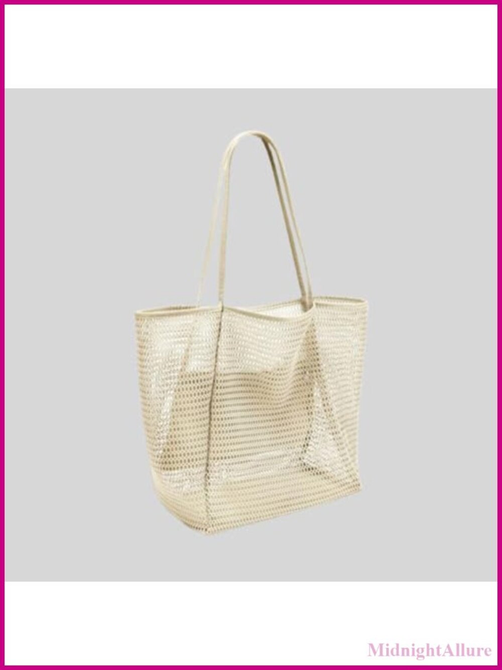 Large Beach Mesh Tote Bag Lightweight Foldable Hobo Handbag for Travel Picnic